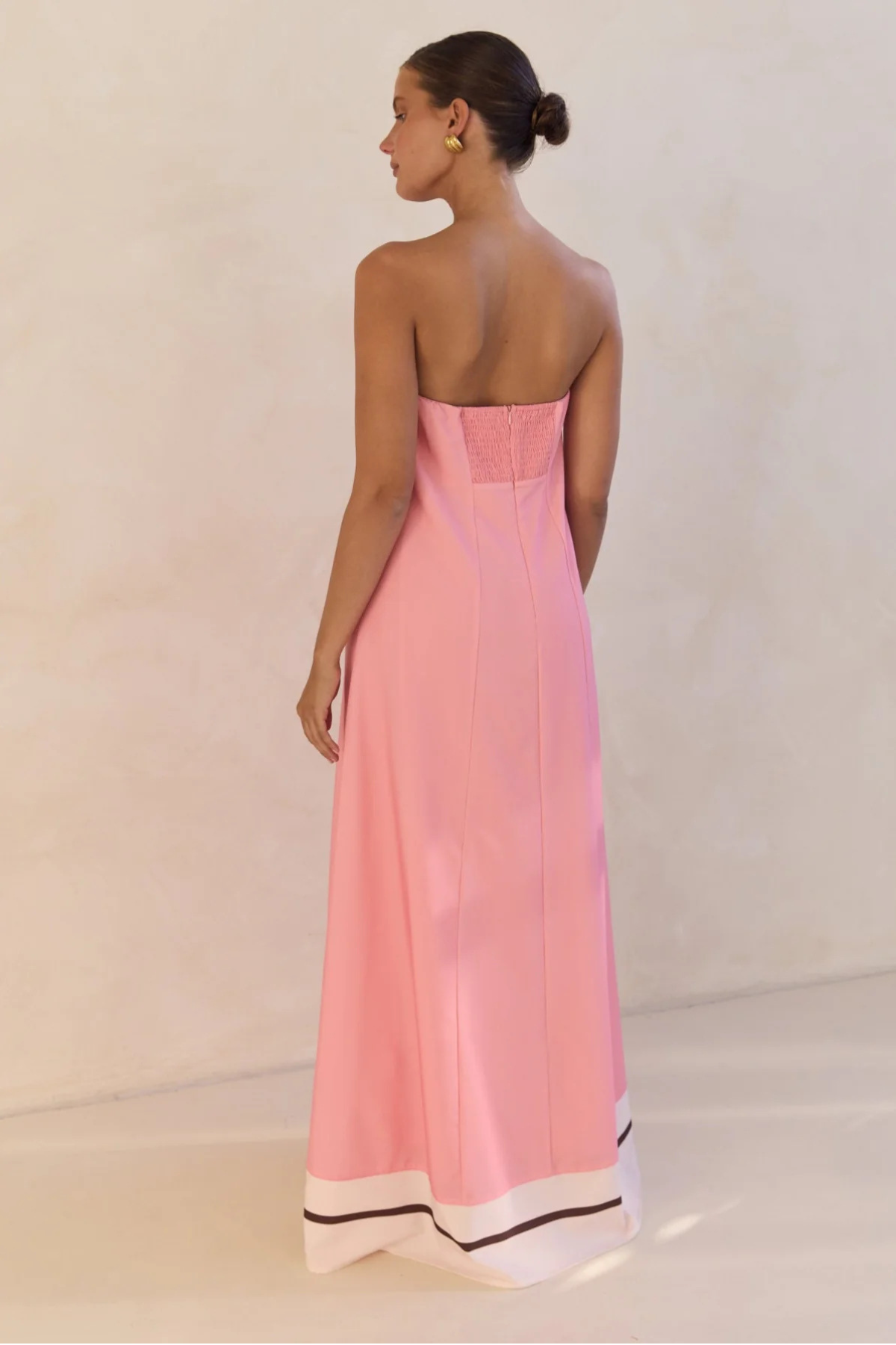 Pink Striped Bandeau Dress