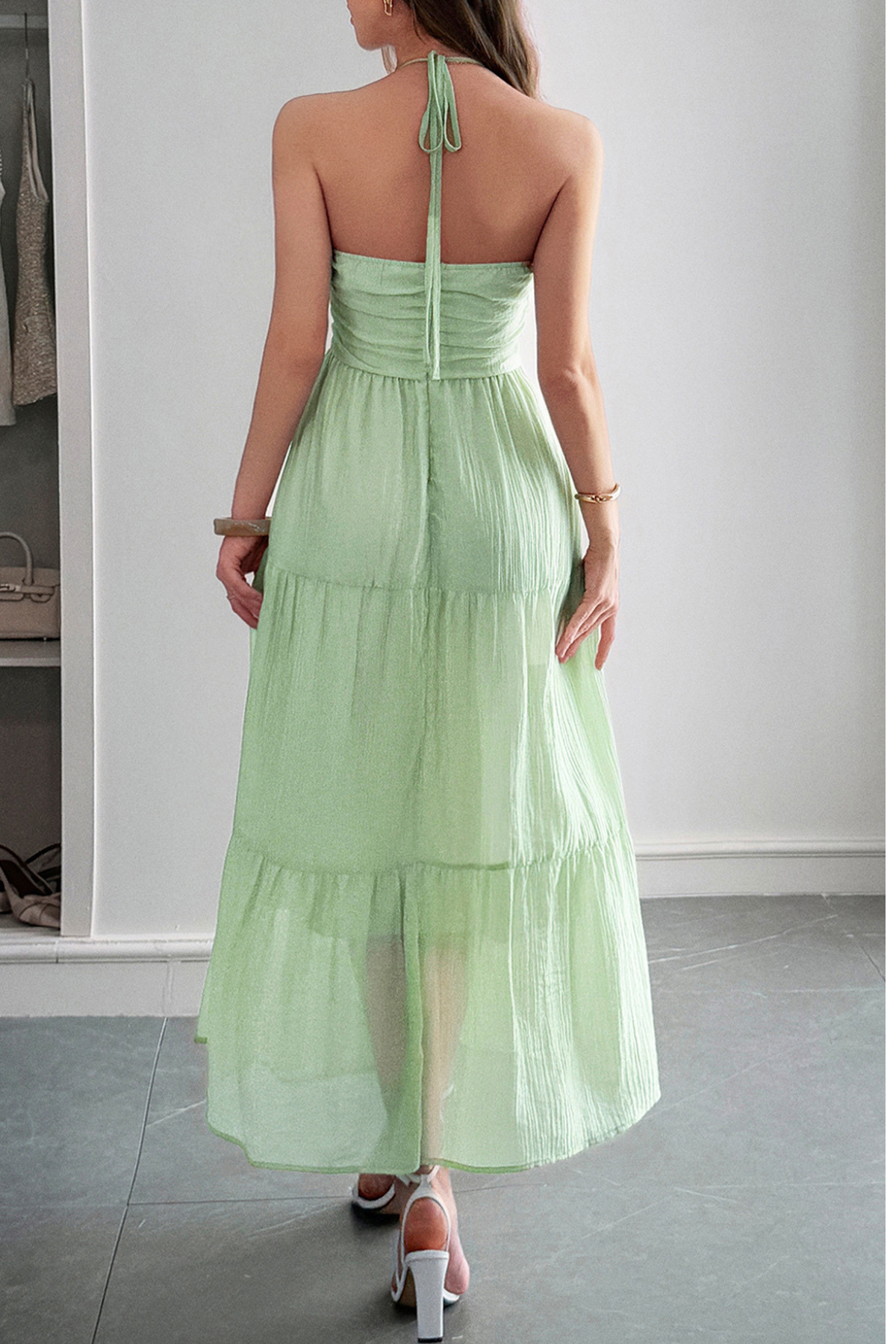 Seaside Halter Vacation Maxi Dress
