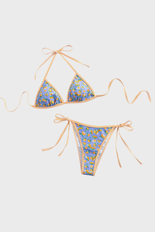 Two-Piece Orange Print Bikini