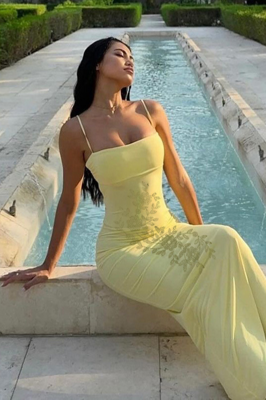 Elegant Rhinestone Fitted Dress