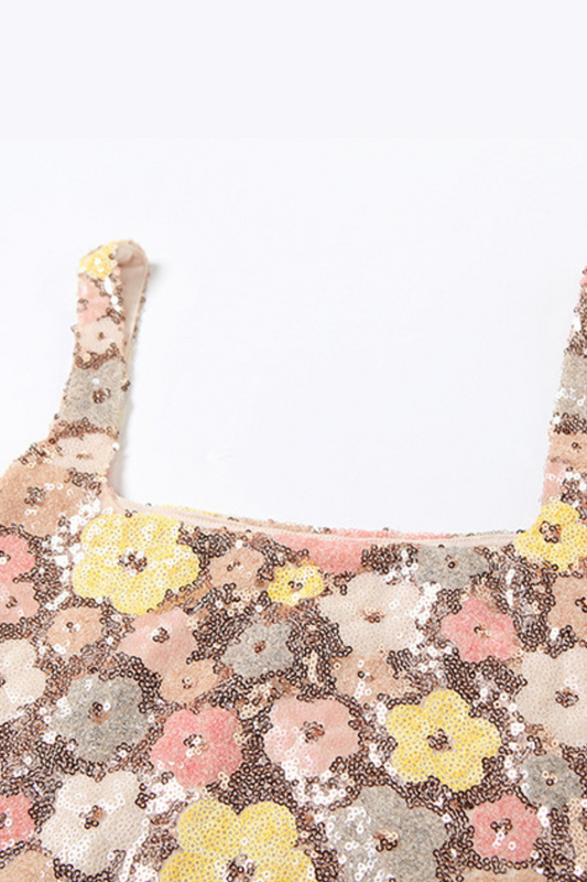 Floral Sequin Mini Dress