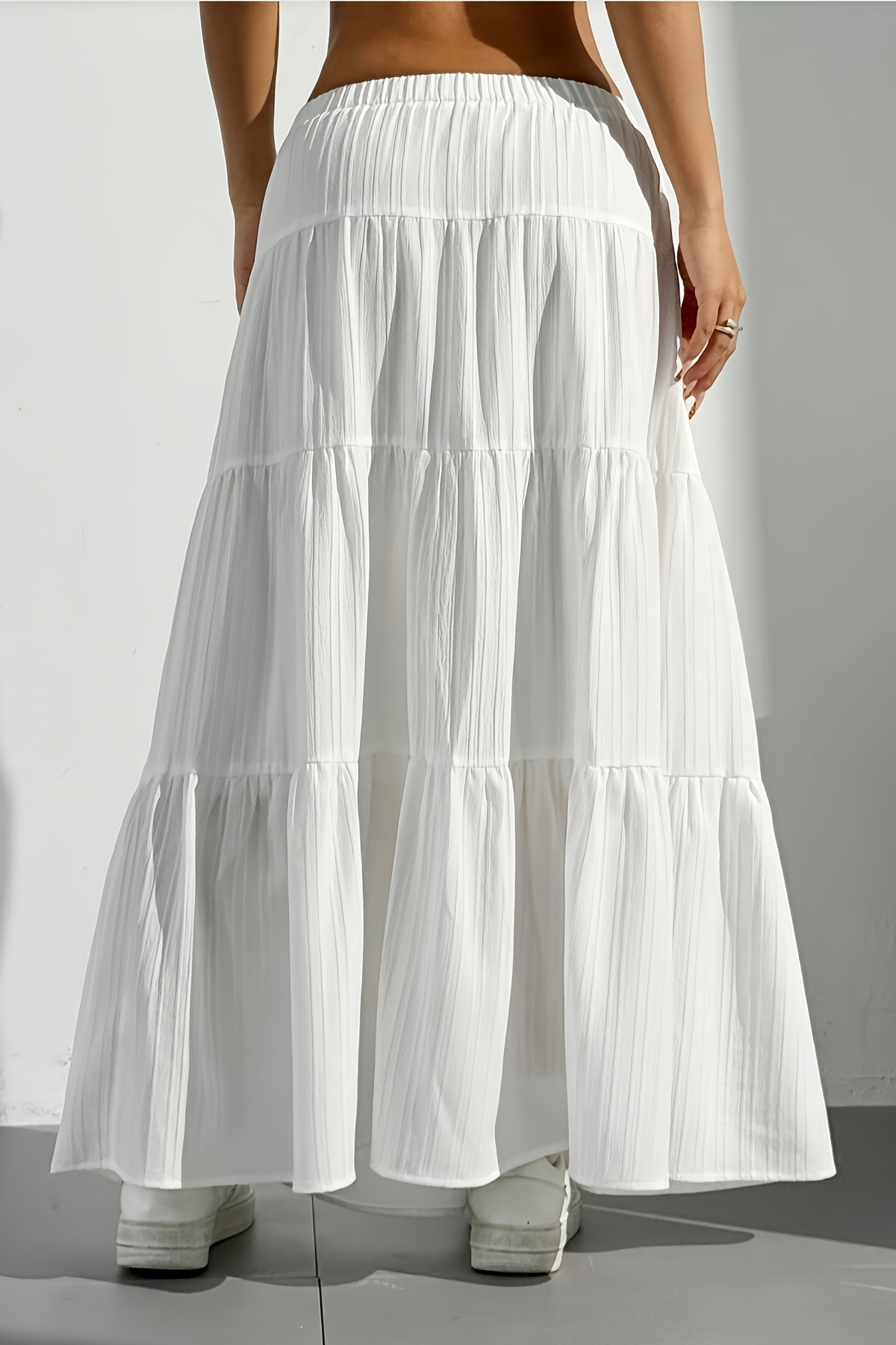 Elegant Tiered A-Line Maxi Skirt