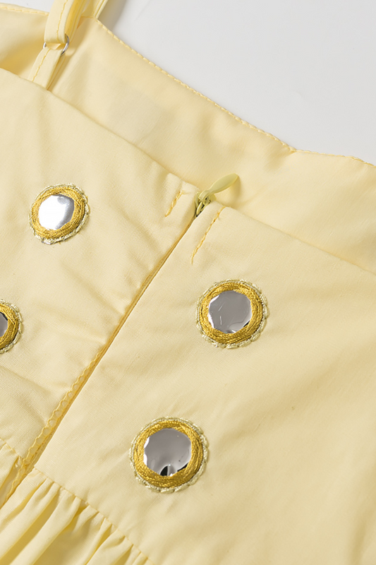 Peplum Mirror Embroidered Two-Piece Set