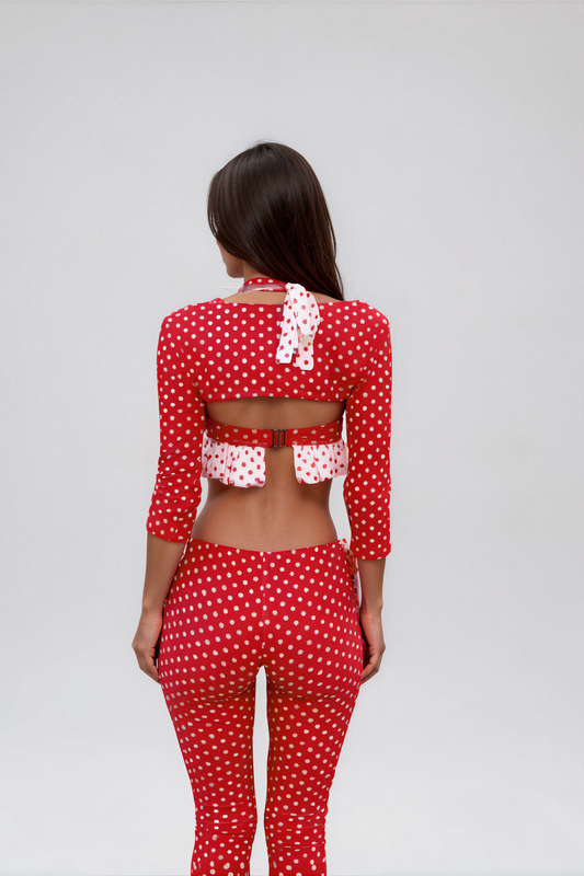 Retro Polka Dot Three-Piece Capri Set