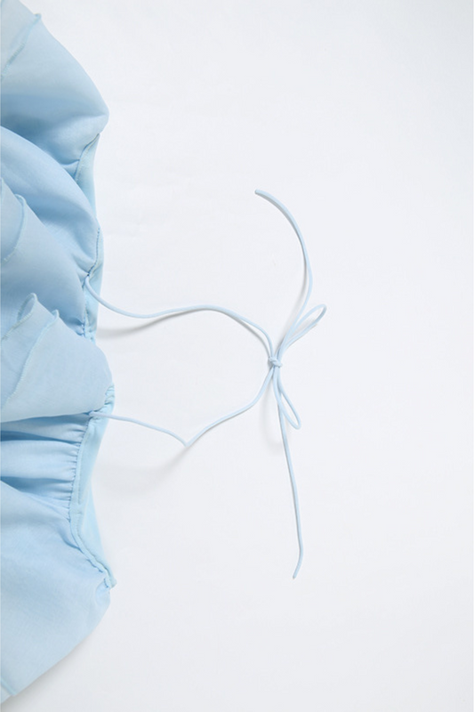 Ruffle Tie Halter Crop Top