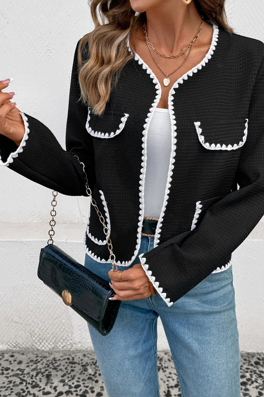Contrast Trim Cardigan