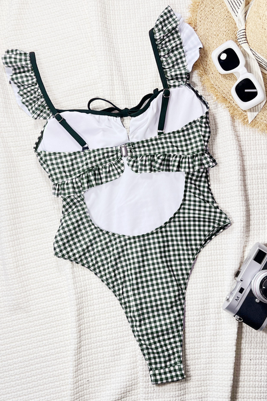 Retro Plaid One-Piece Swimsuit