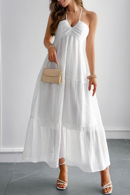 Seaside Halter Vacation Maxi Dress