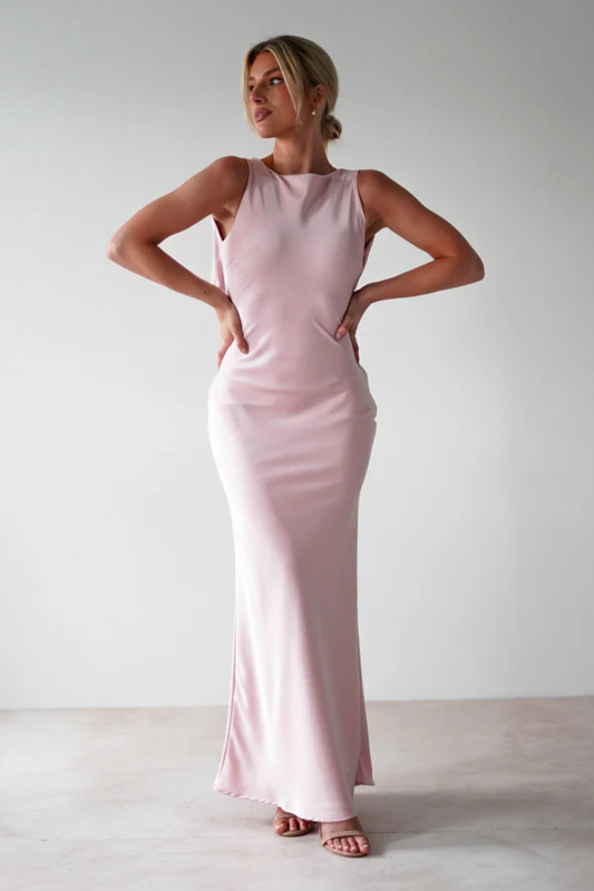 Backless Tie Detail Cutout Maxi Dress