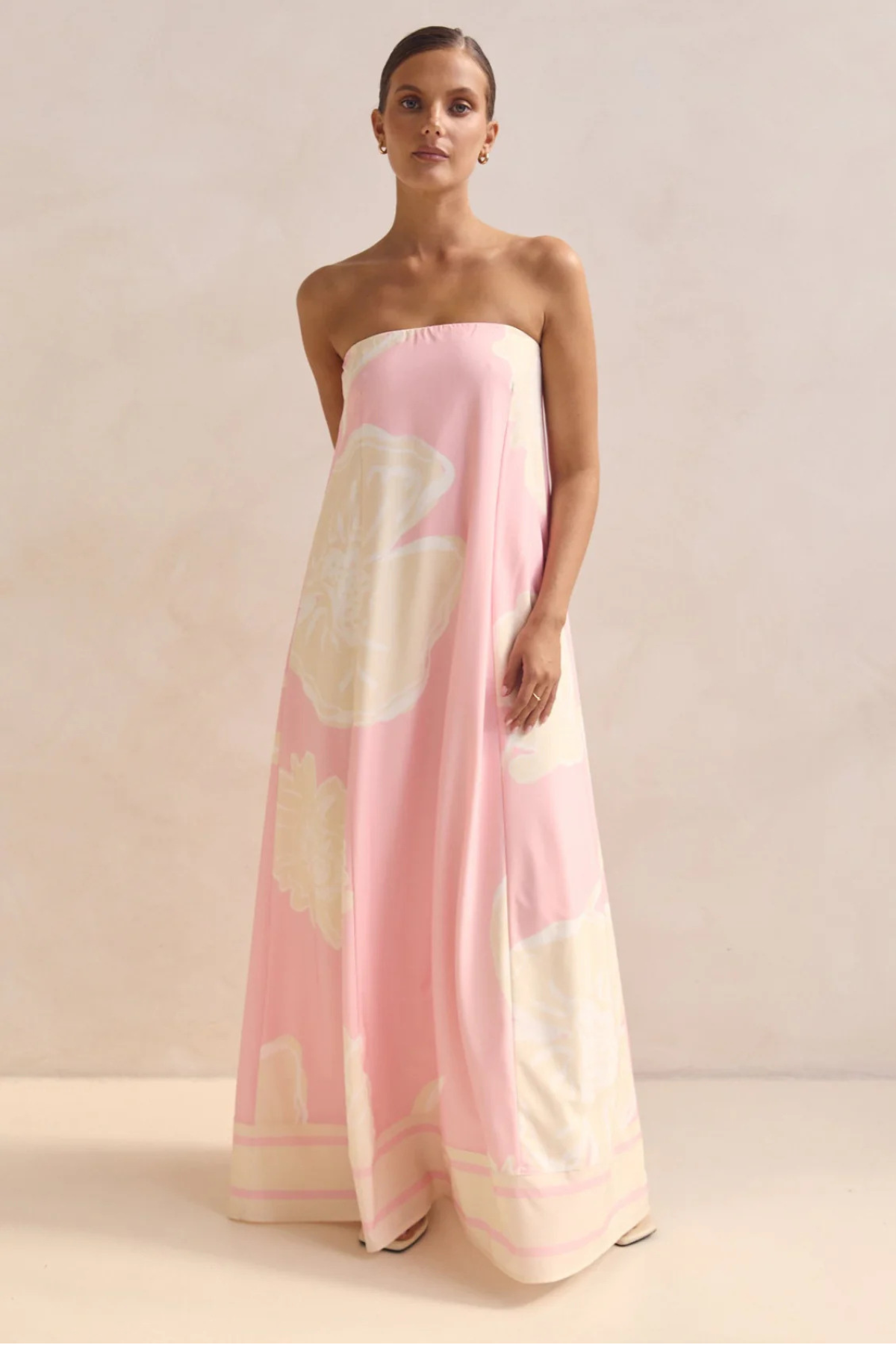 Pink Striped Bandeau Dress