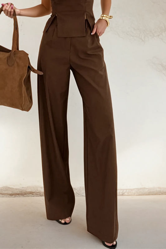 Elegant V-Neck Sleeveless Two-Piece Set