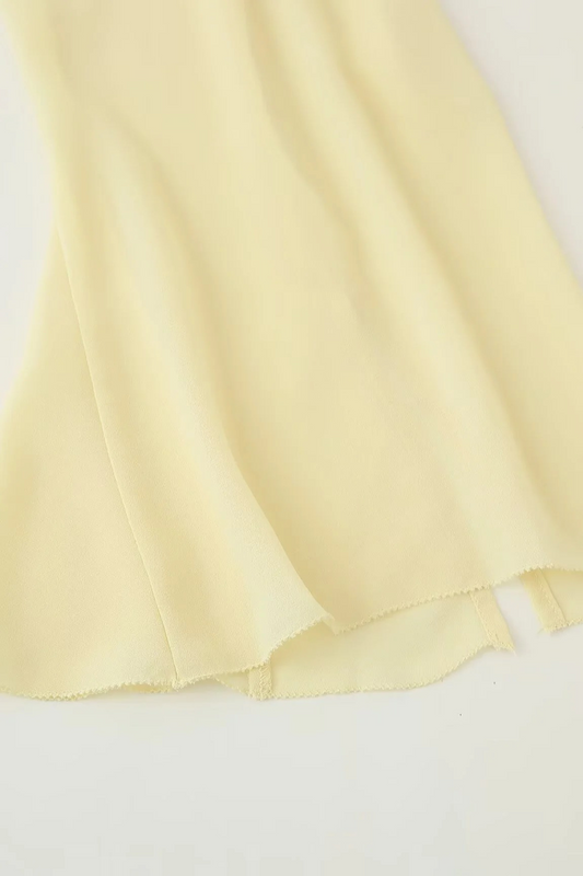 Split Trumpet Sleeve Lace-Up Blouse