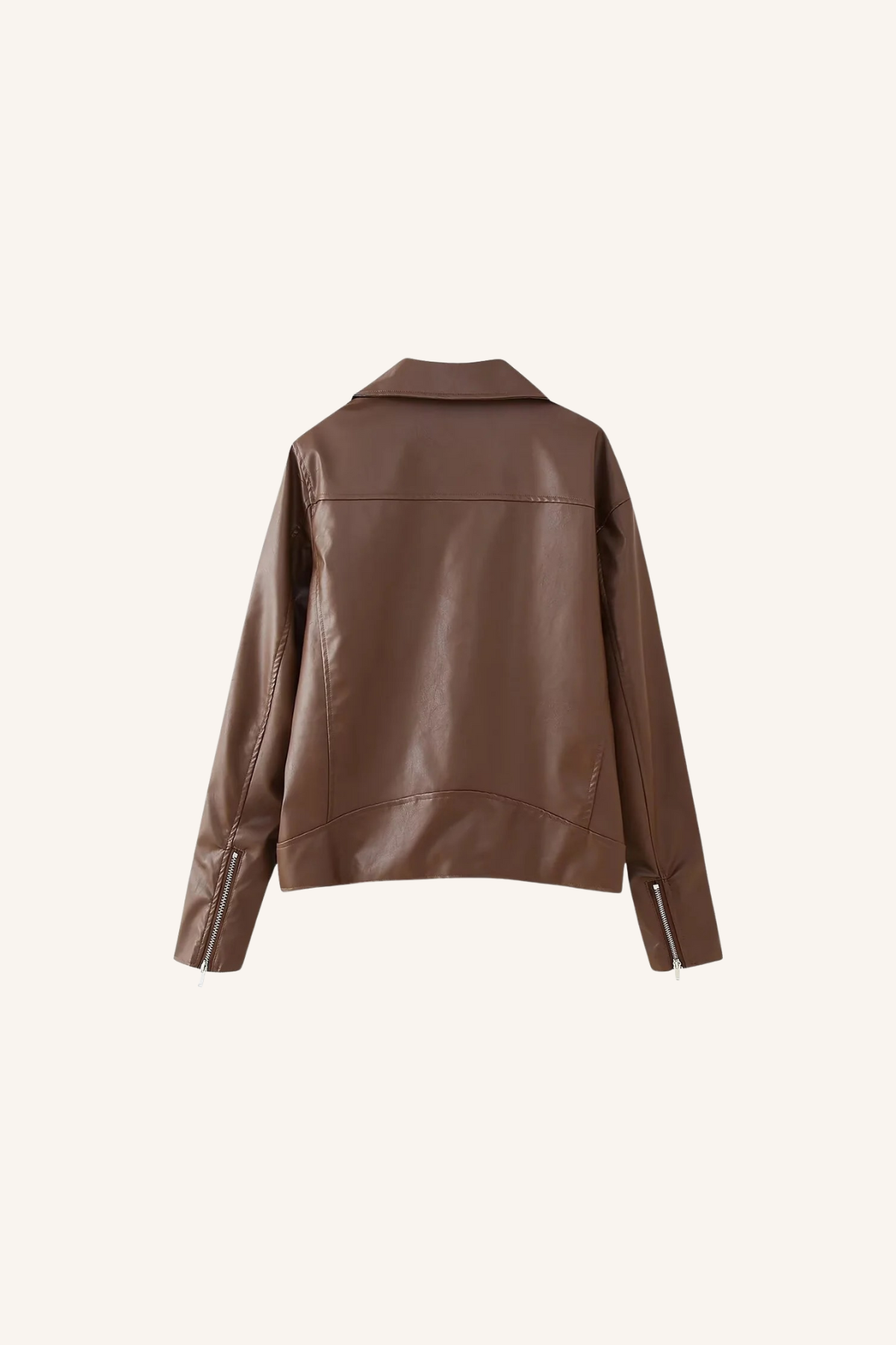 Faux Leather Jacket with Pockets