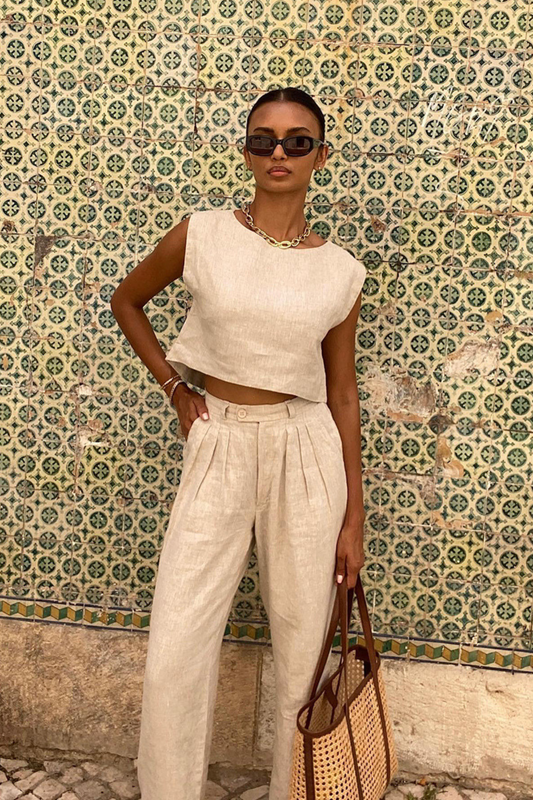 Lightweight Linen Two-Piece Summer Set