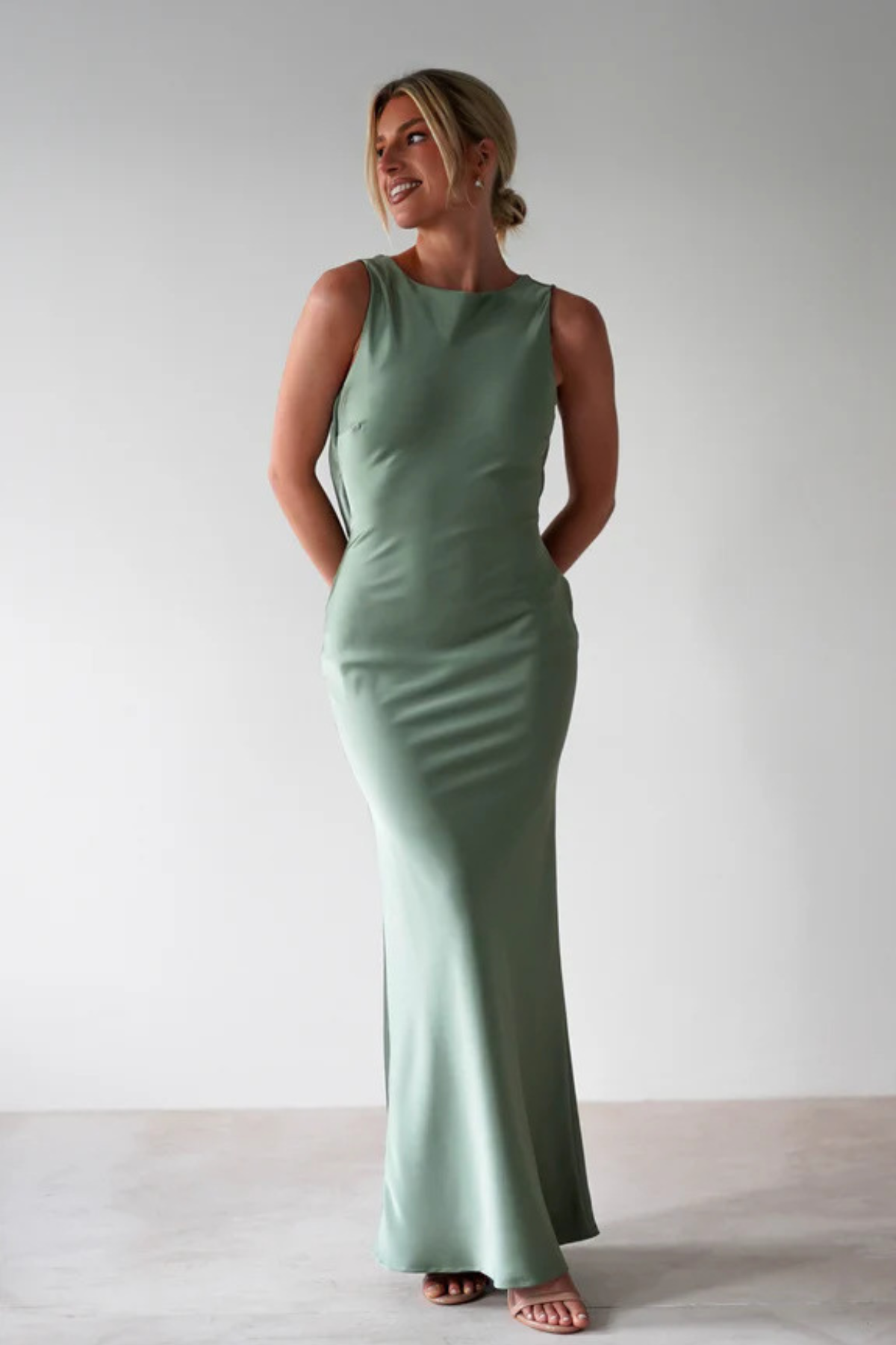 Backless Tie Detail Cutout Maxi Dress