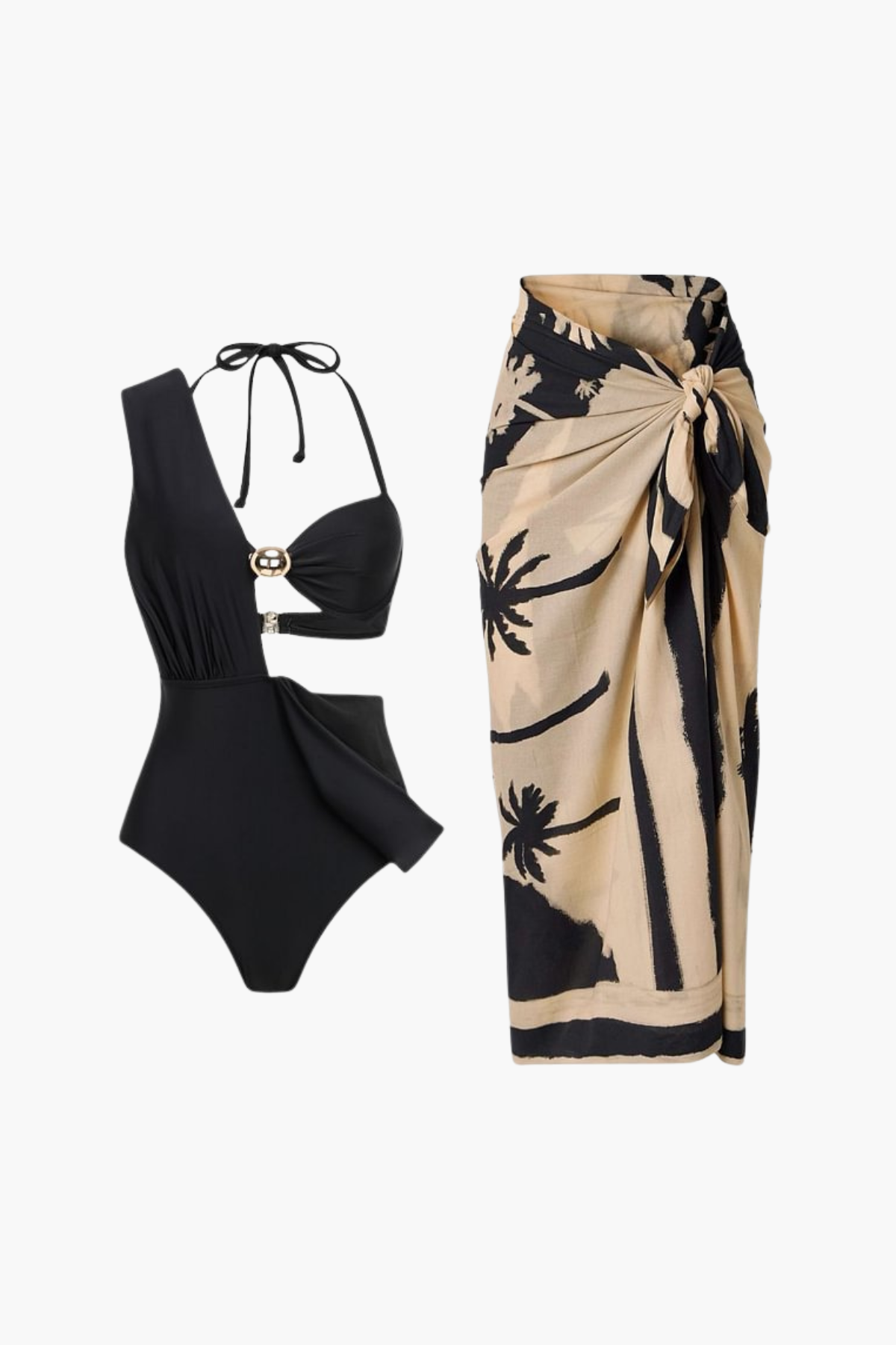 Minimalist Three-Piece Skirt Swim Set