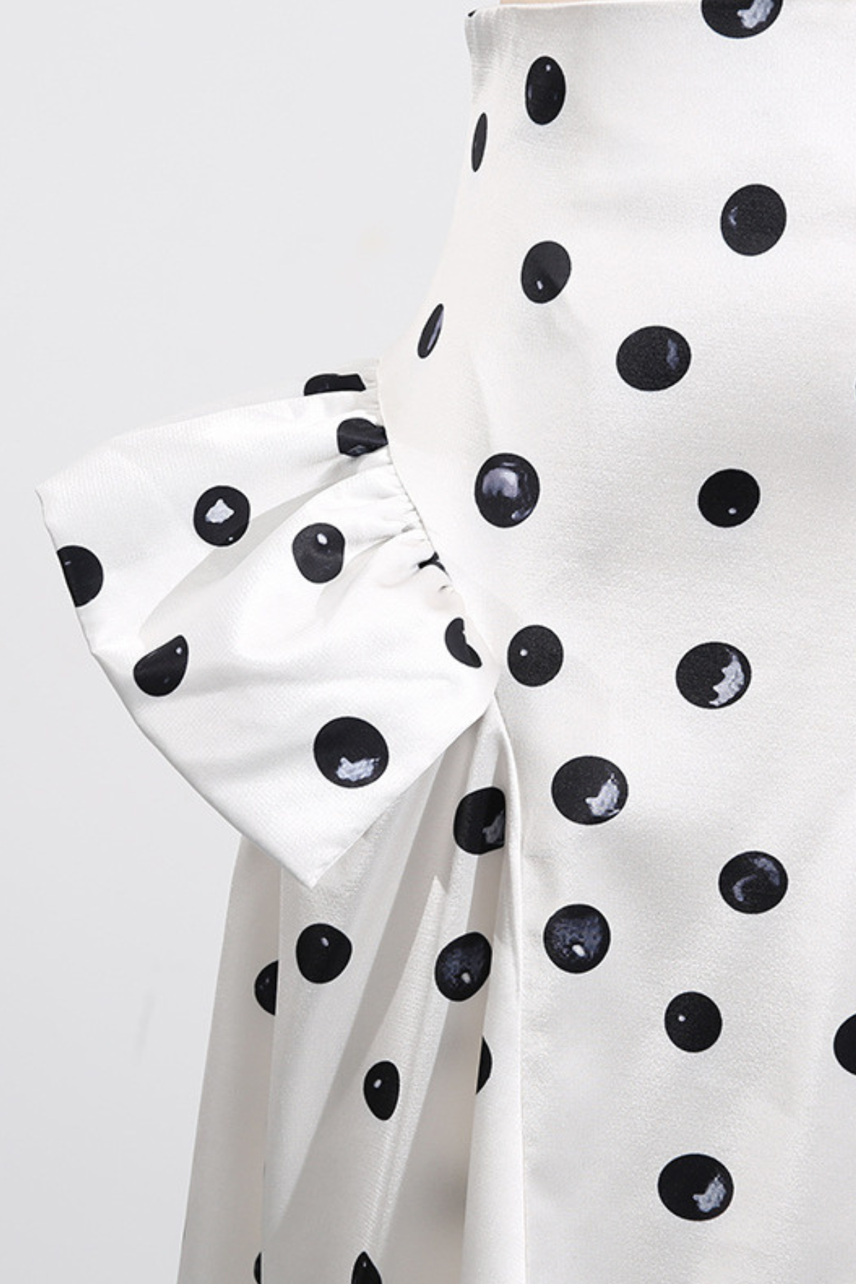 Polka Dot Asymmetric Maxi Skirt