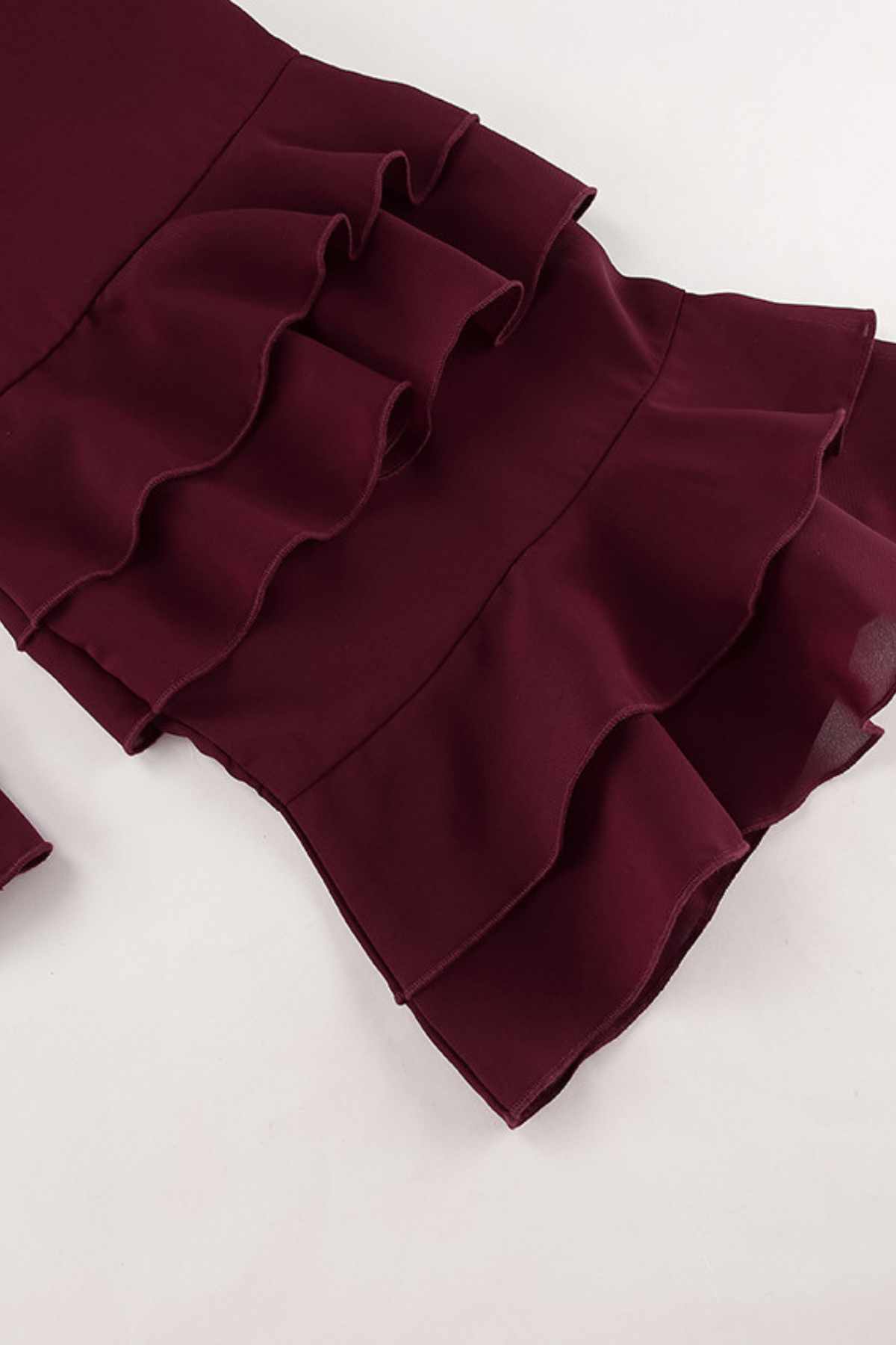 Ruffled Stand Collar Chiffon Blouse
