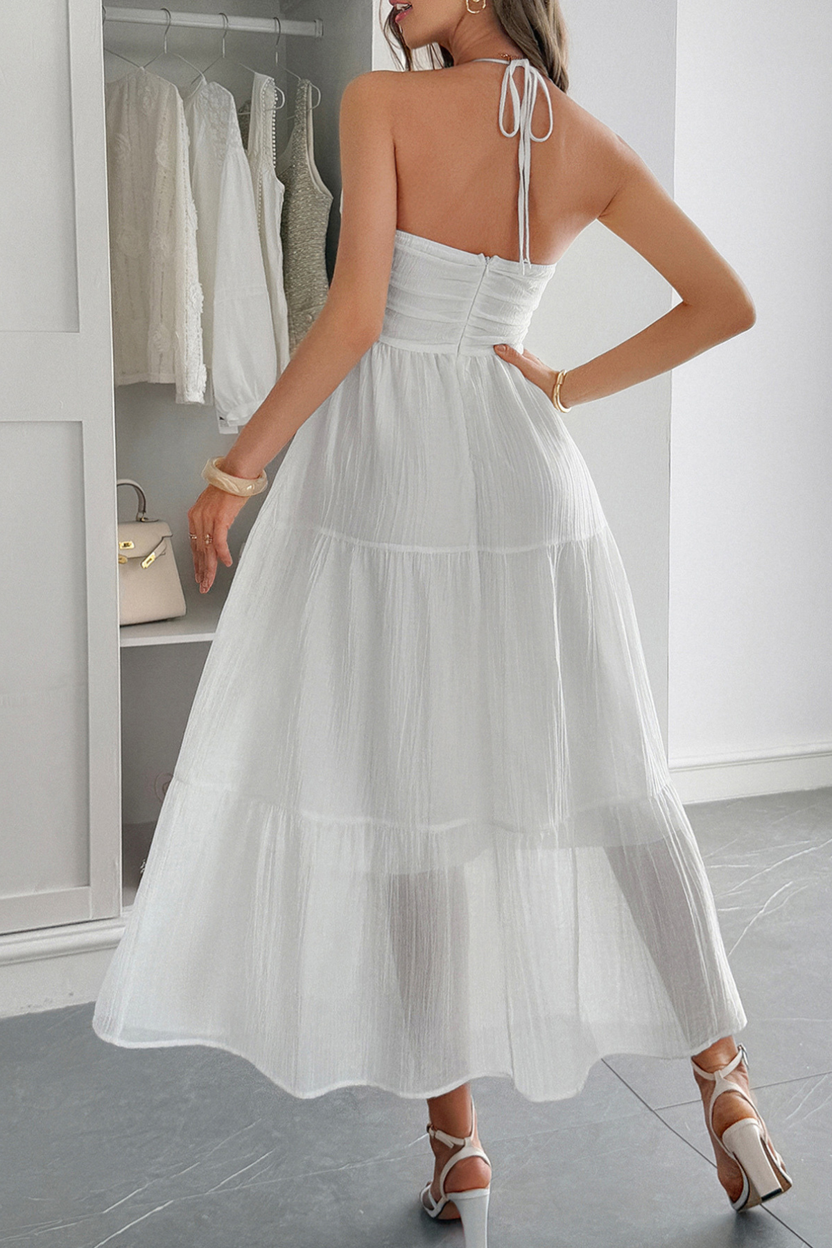 Seaside Halter Vacation Maxi Dress