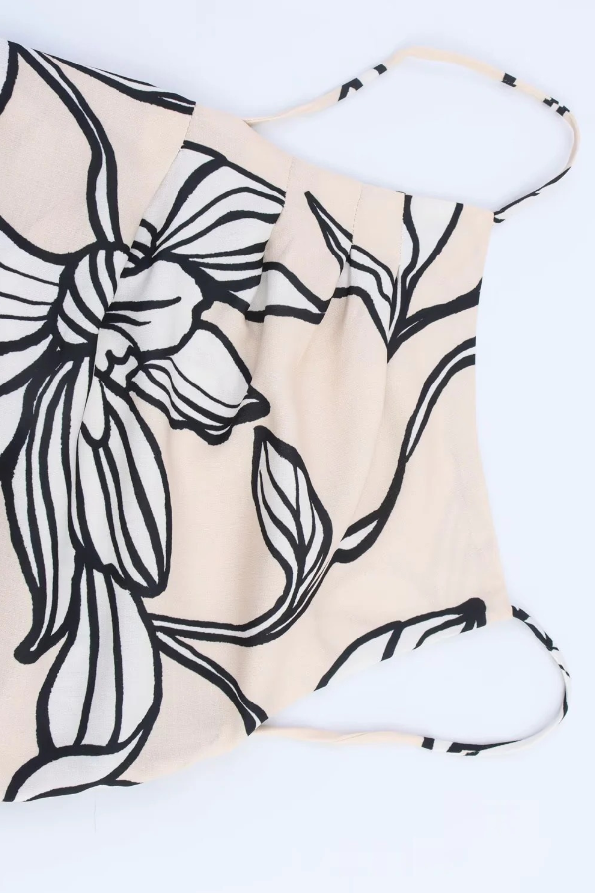 Asymmetric Floral Halter Tank Top