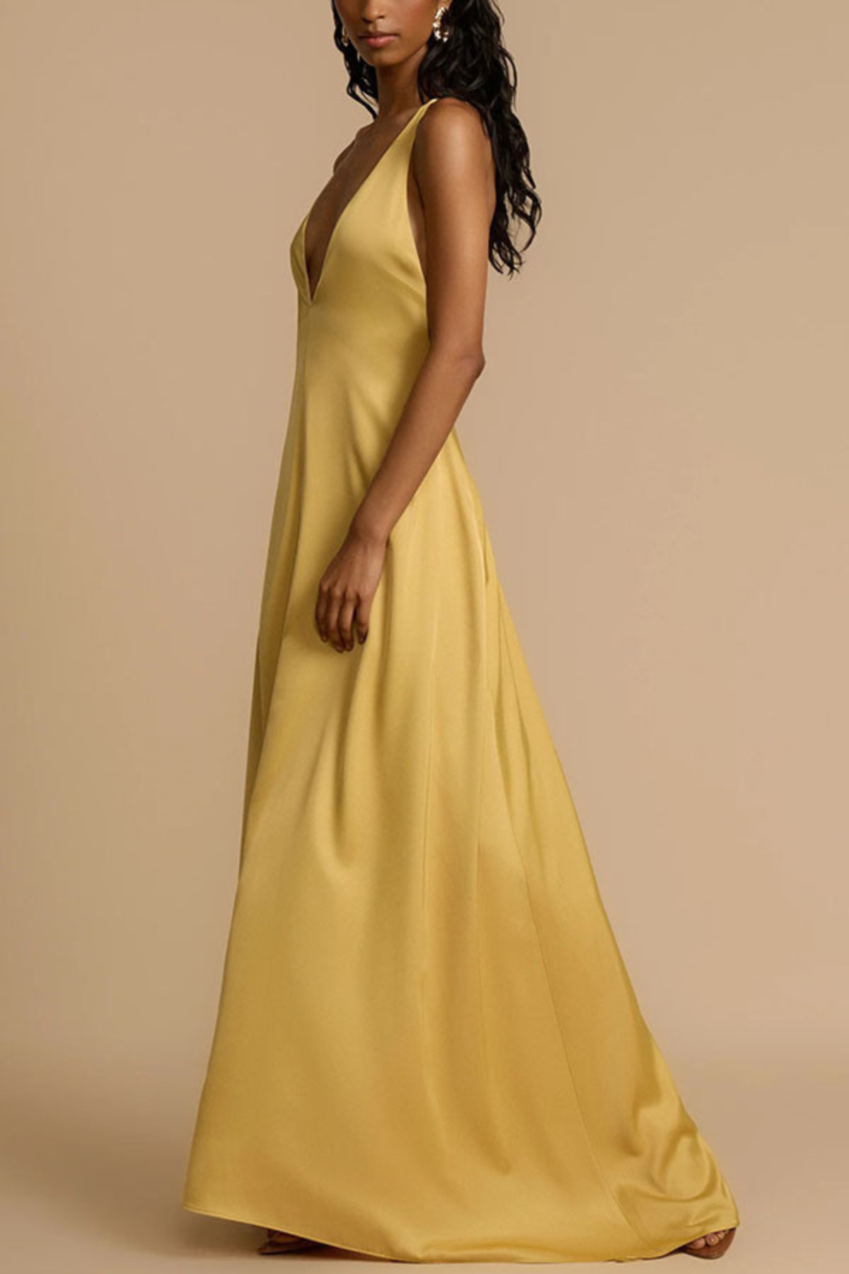 Satin Backless Cutout Maxi Dress