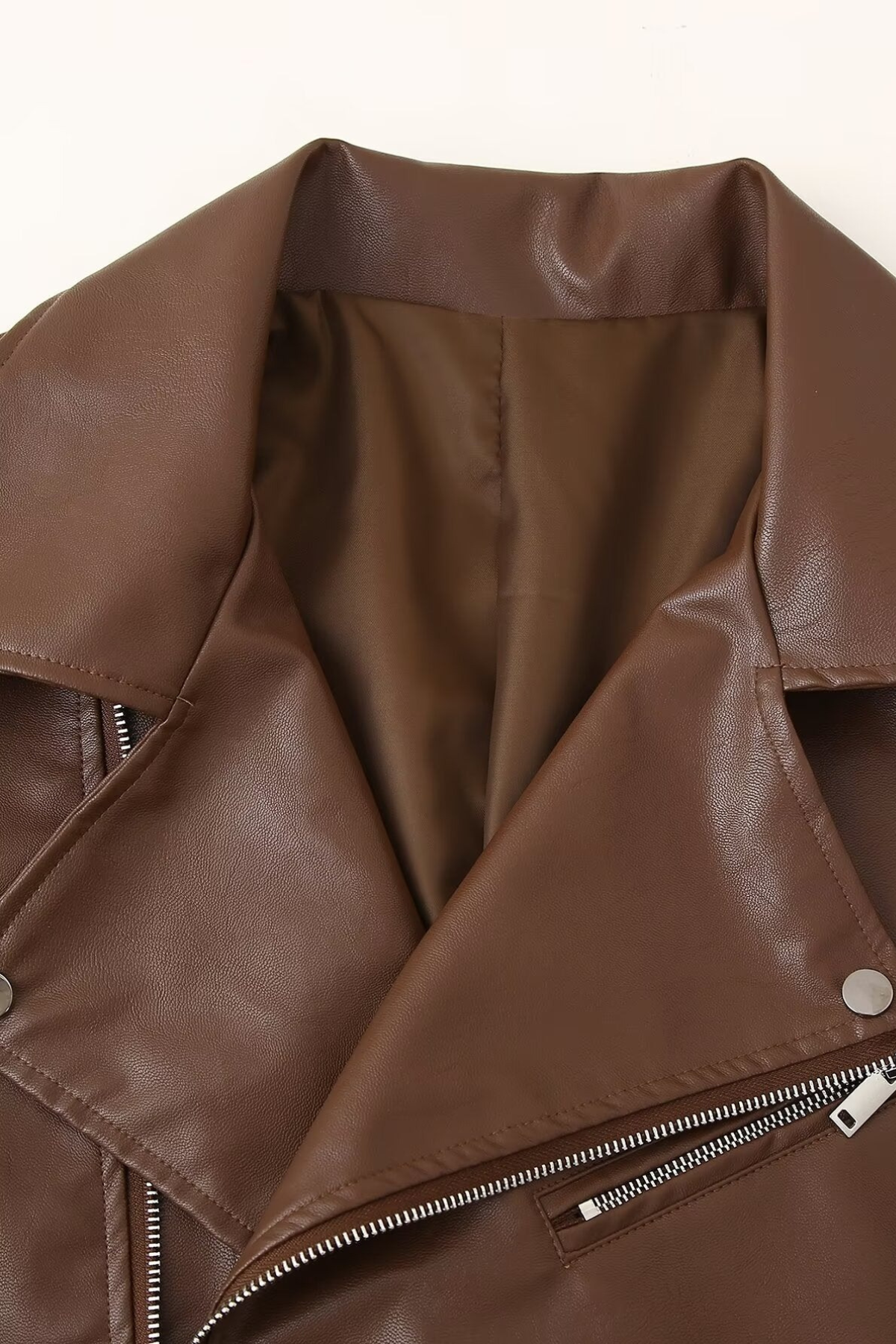 Faux Leather Jacket with Pockets