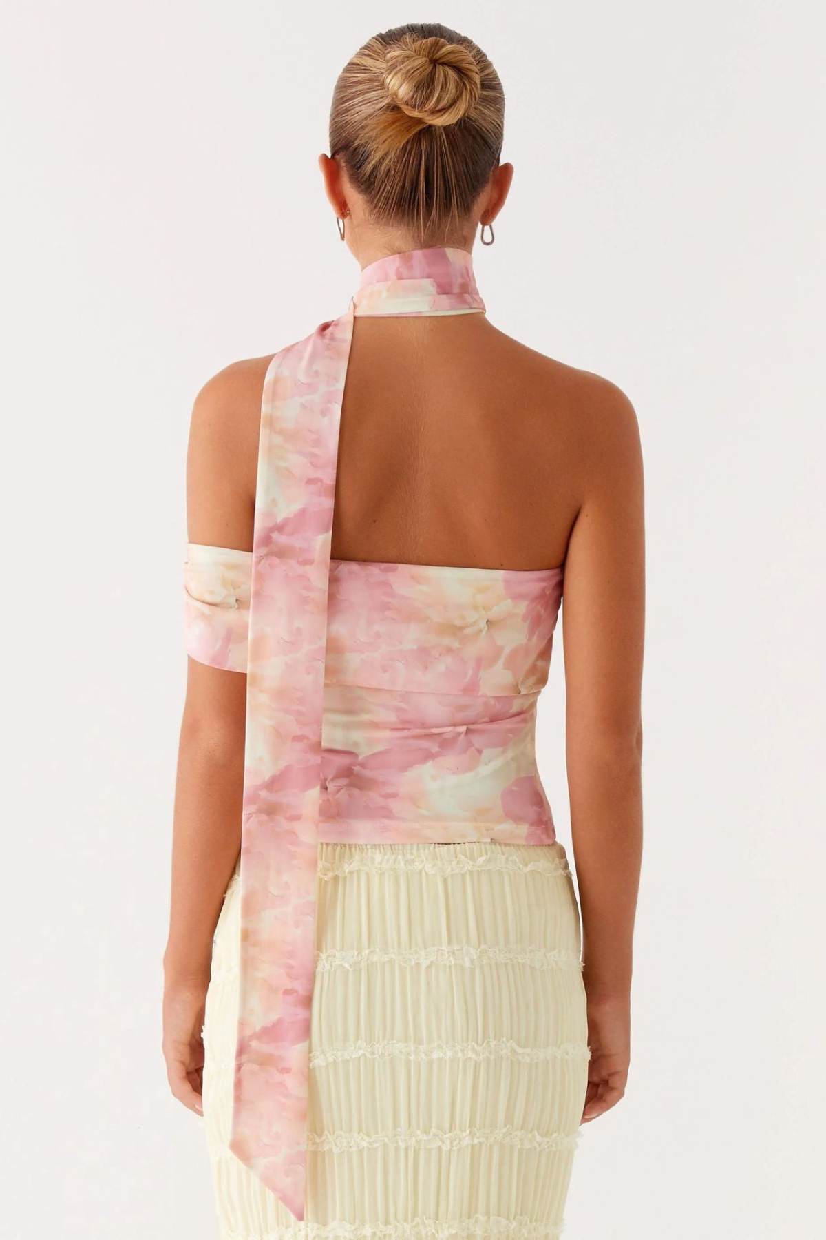 Ruched Floral Halter Tank