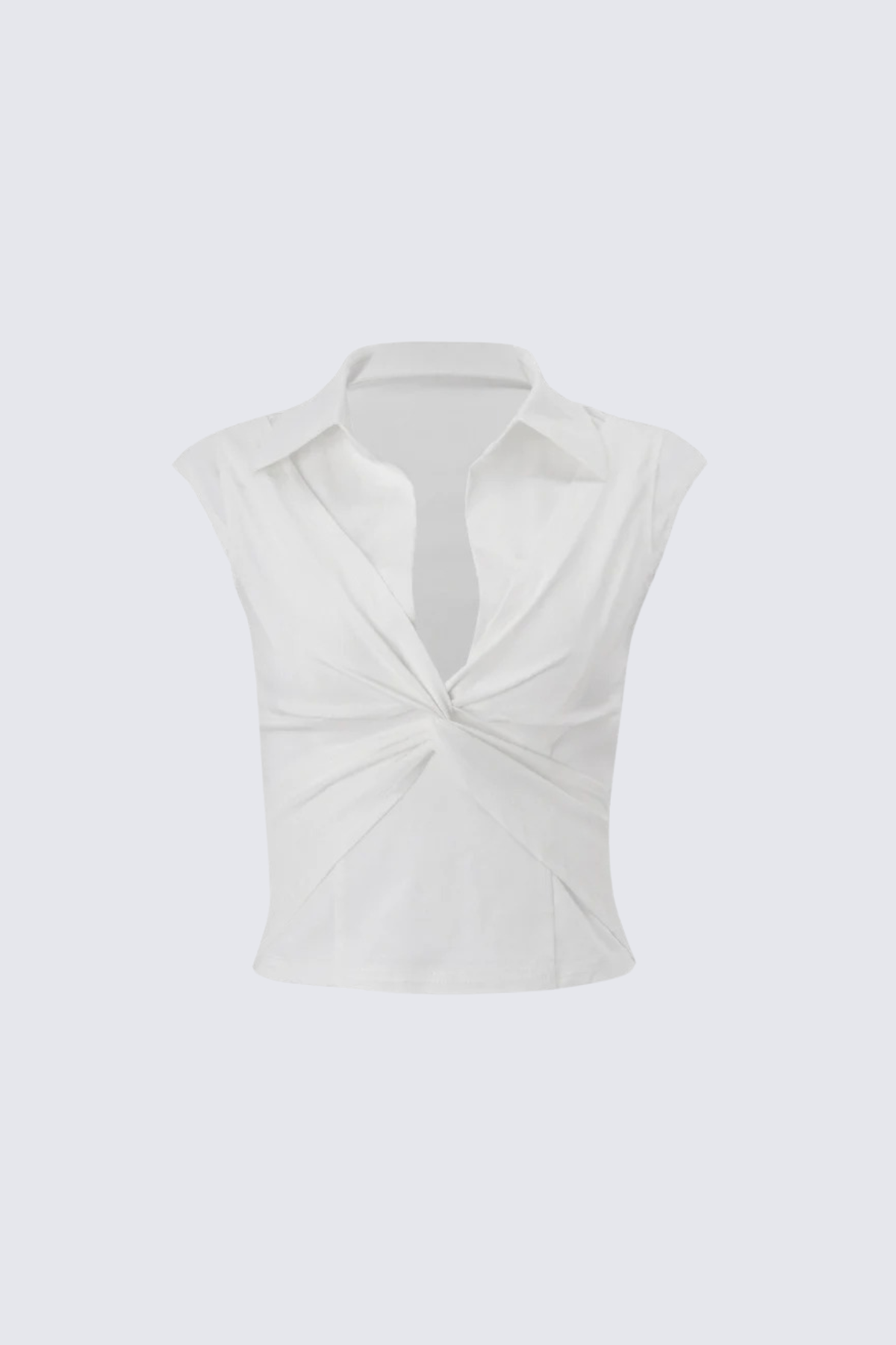 Twisted Front Collared Blouse