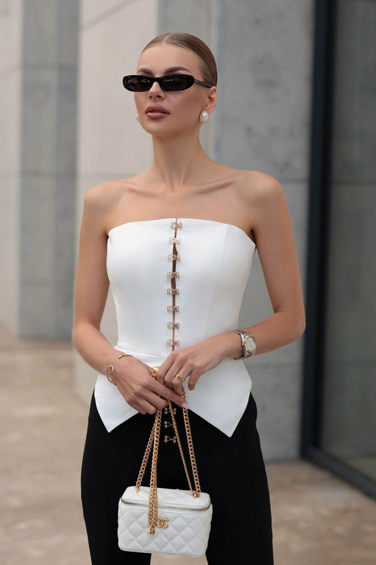 Strapless Hook & Zip Tube Top
