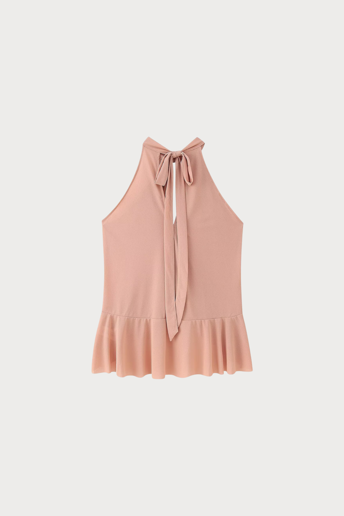 Ruffled Cutout Halter Tank Top