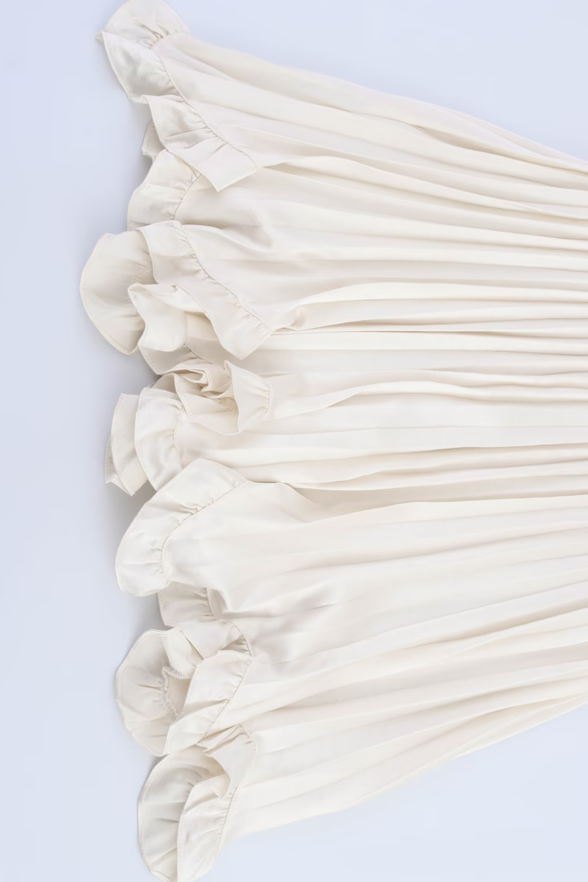 Elegant High Rise Ruffle Midi Skirt