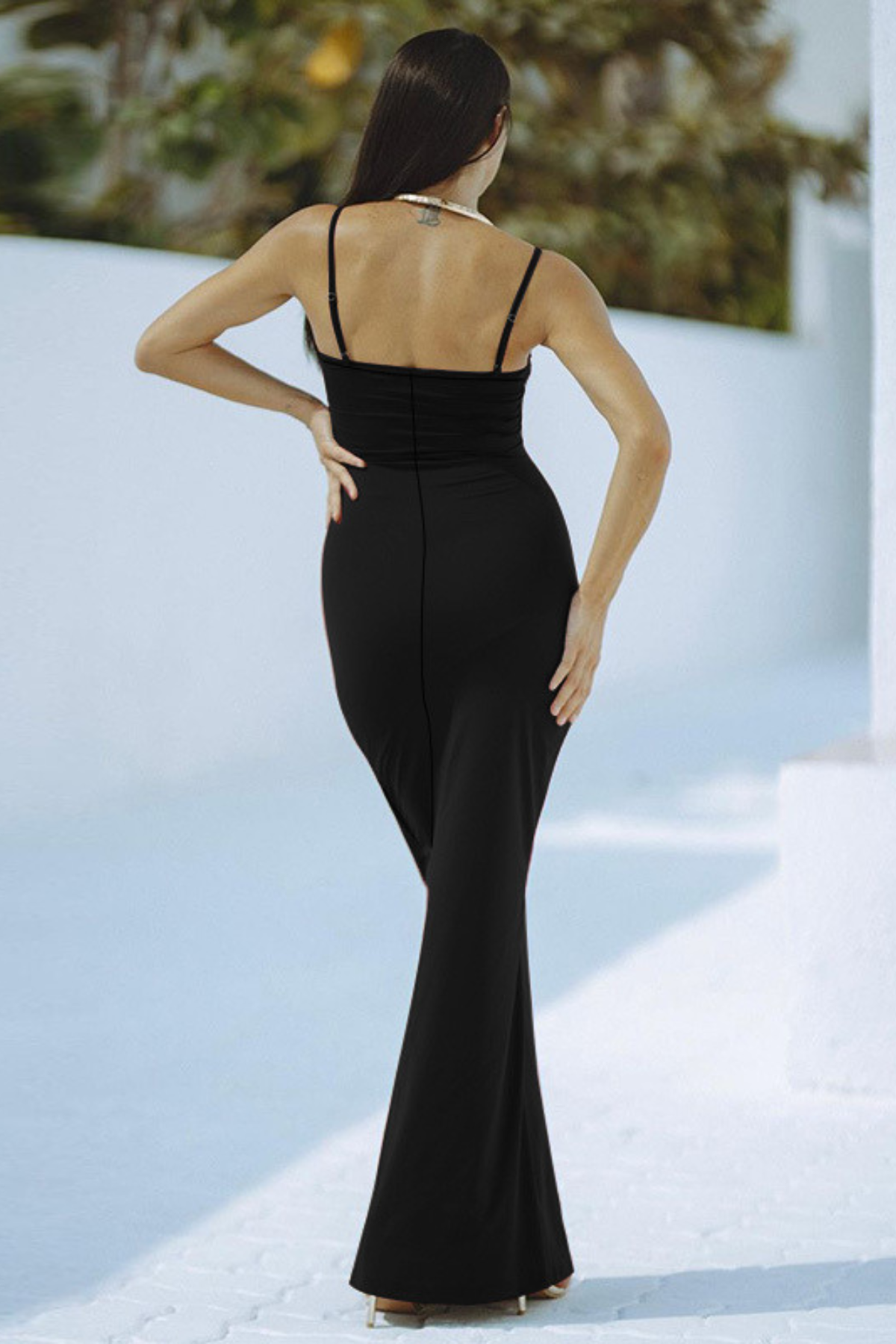 Elegant Rhinestone Fitted Dress