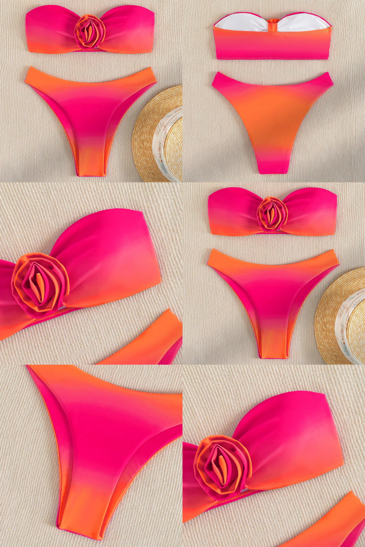 Floral Sunset Gradient Tube Bikini