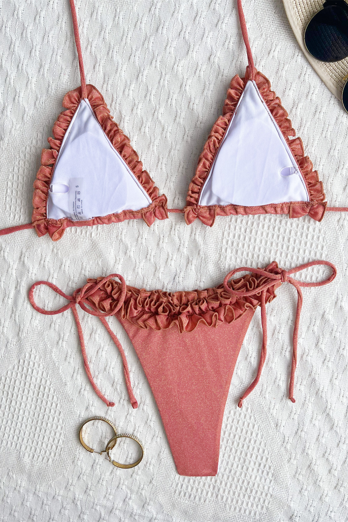 Tied Ruffle Bikini Set