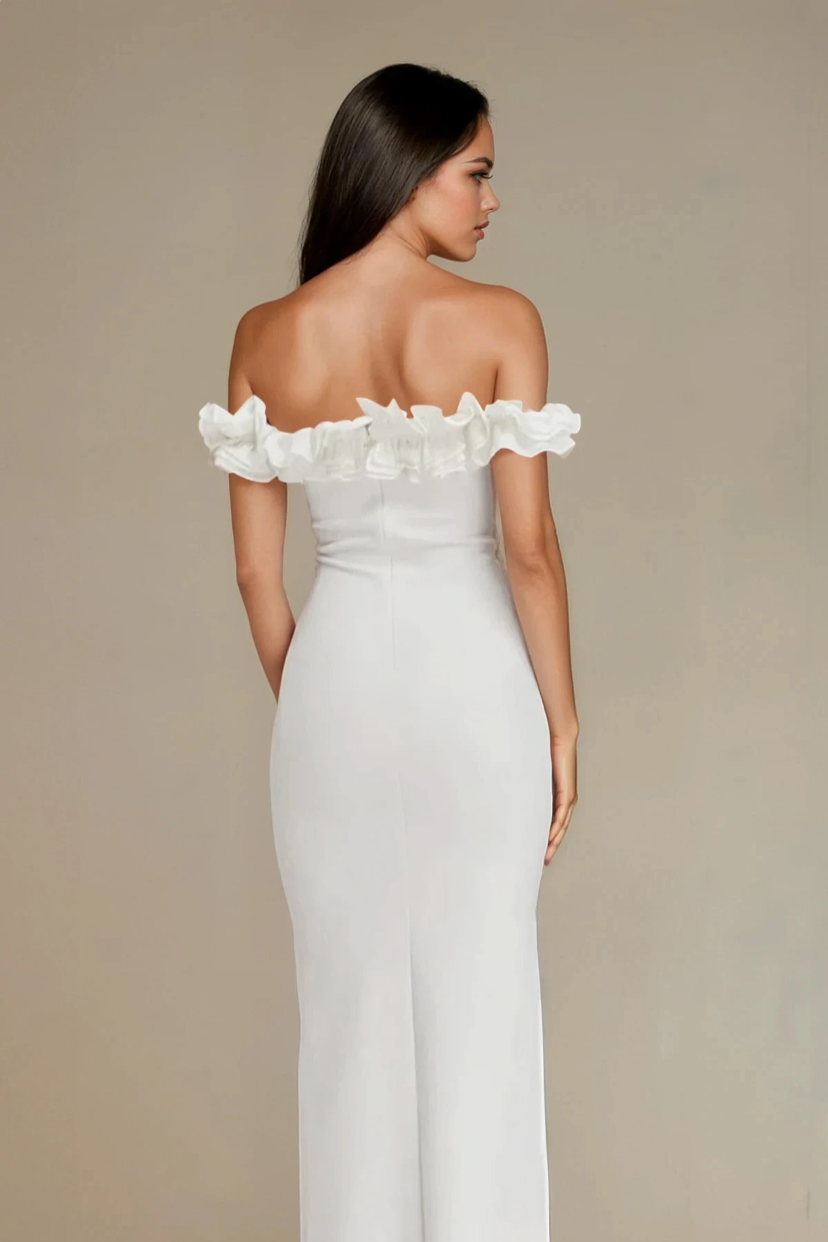 Ruffled Off-Shoulder Tie Dress