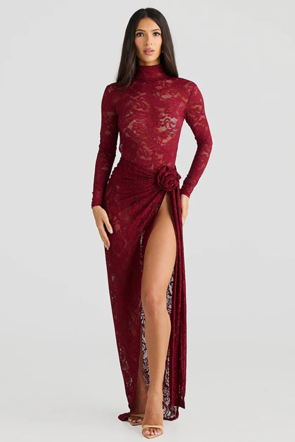 Floral Lace Maxi Skirt Set