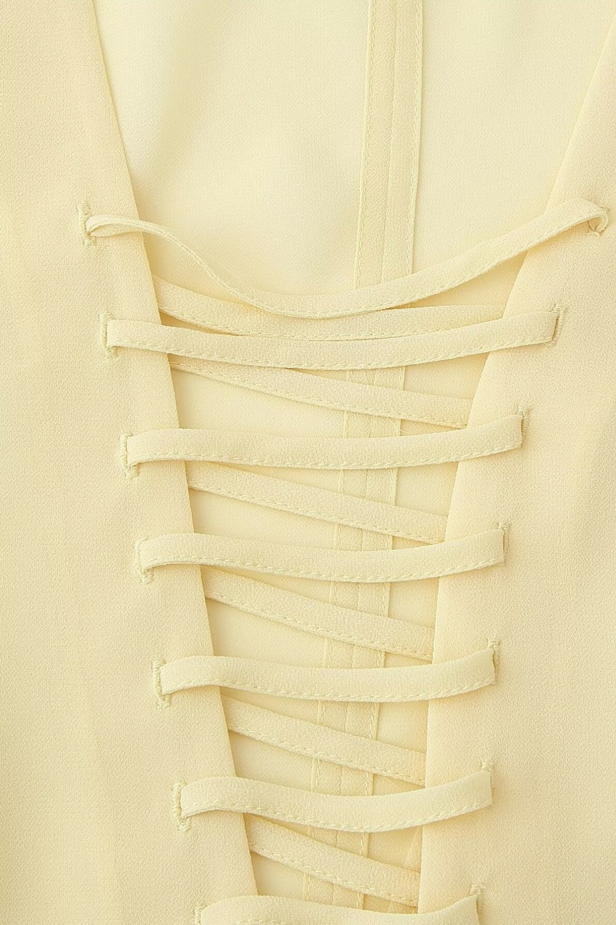Split Trumpet Sleeve Lace-Up Blouse