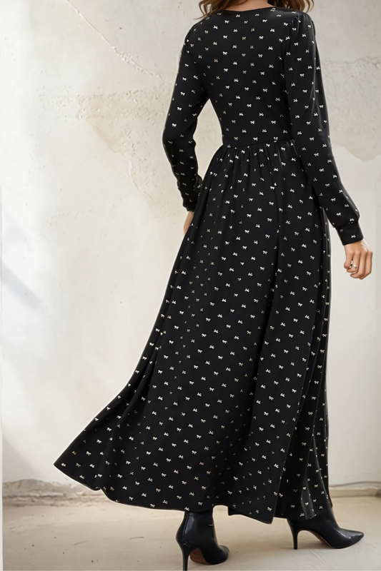 Elegant Bow Detail Long Dress