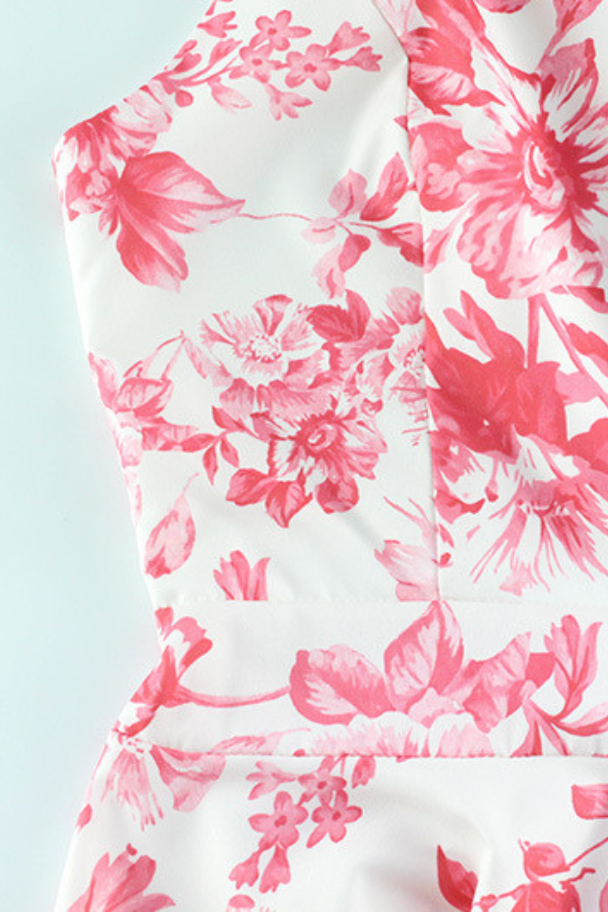 High Waist Elegant Floral Mini Dress