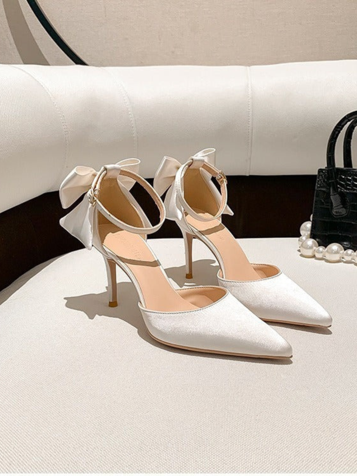 Bow Detail Strap Heel