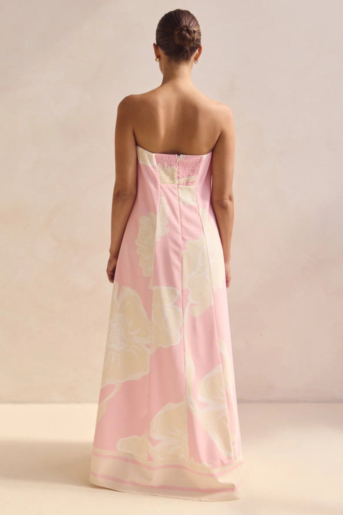 Pink Striped Bandeau Dress