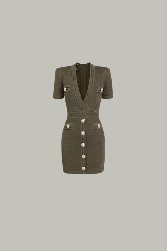 Autumn Knitted V-Neck Dress