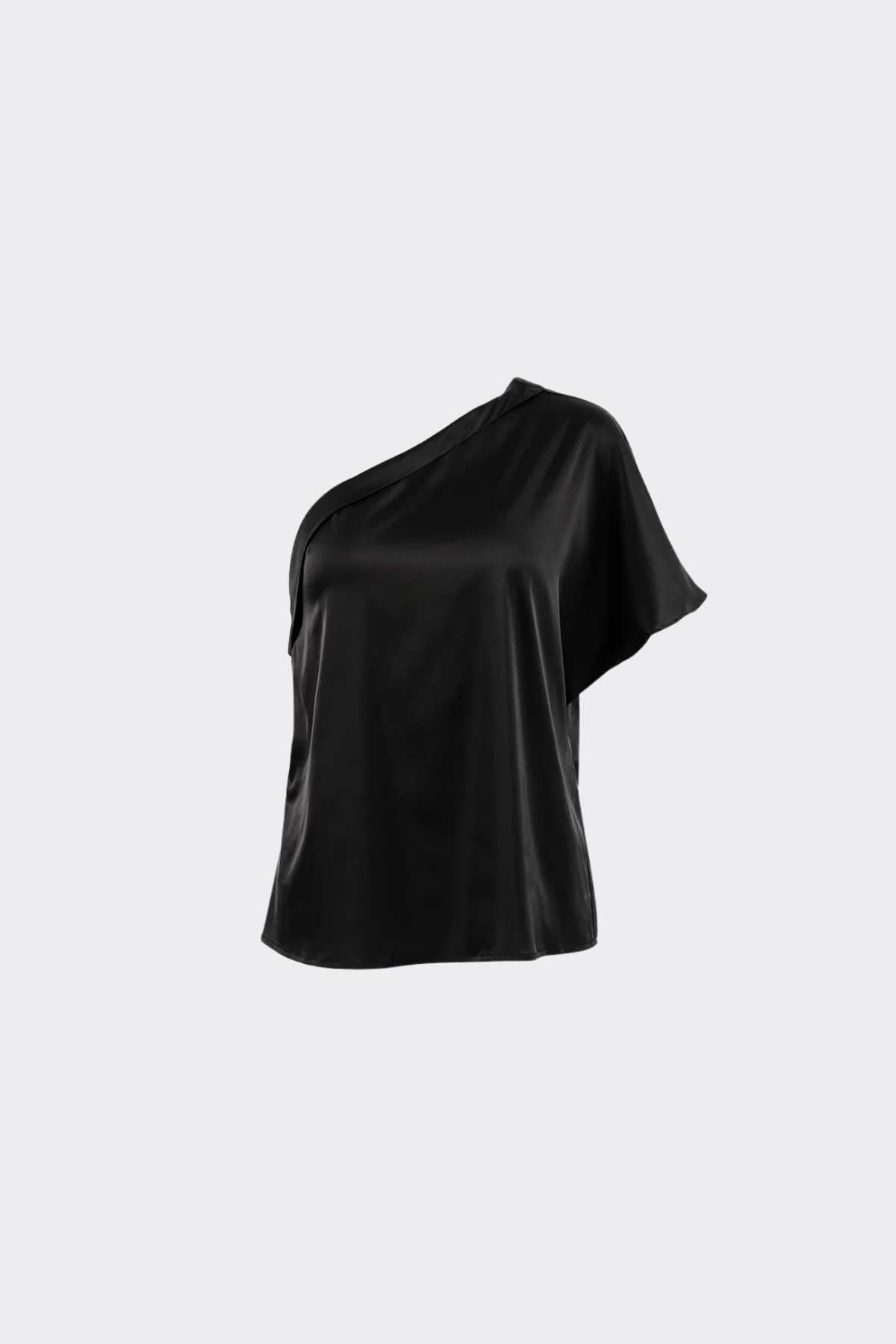Asymmetric One-Shoulder Satin Blouse