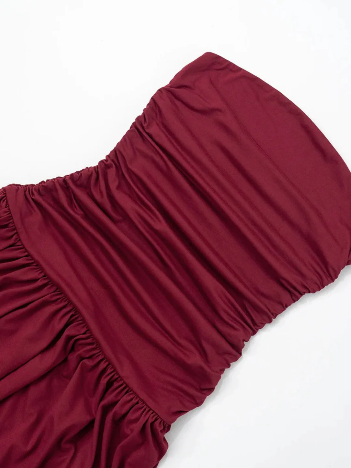 Pleated Tube Top Long Dress