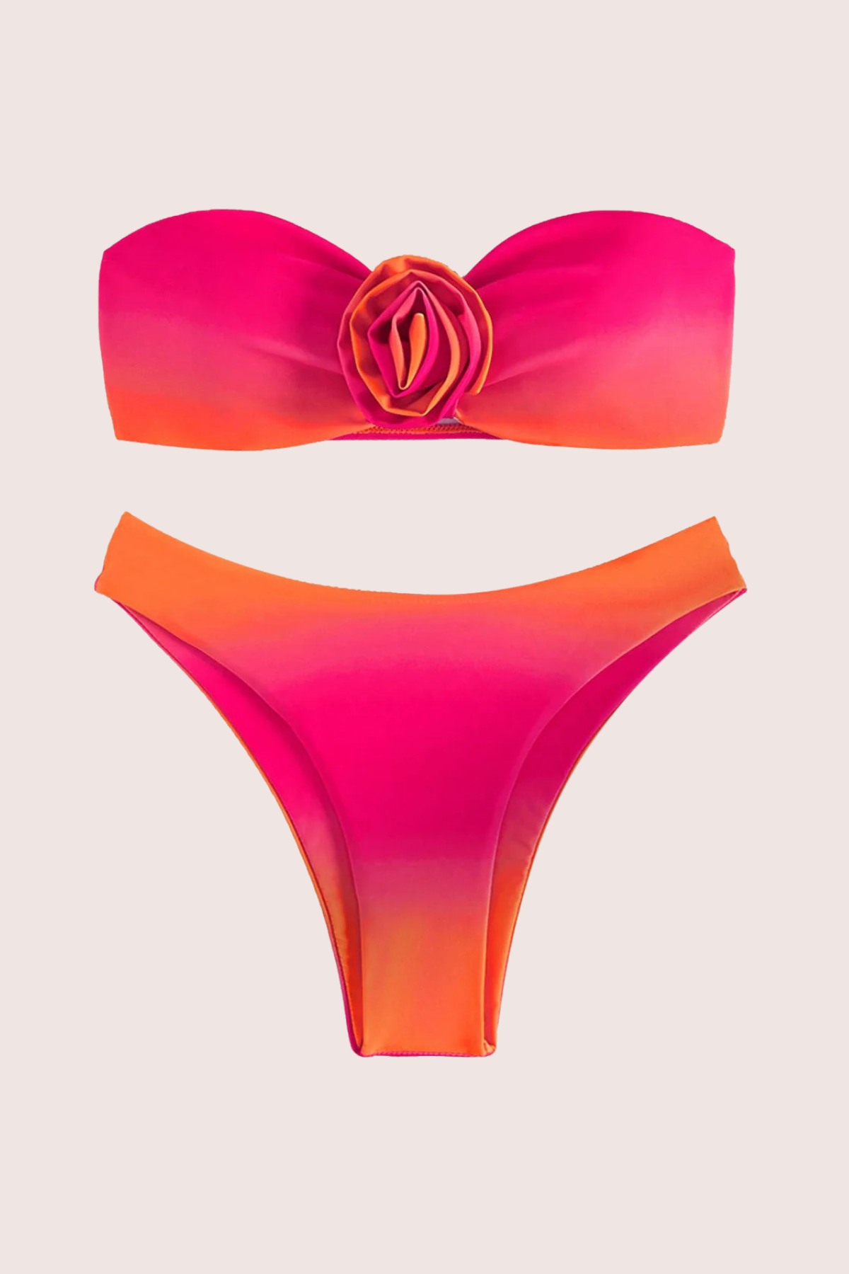 Floral Sunset Gradient Tube Bikini
