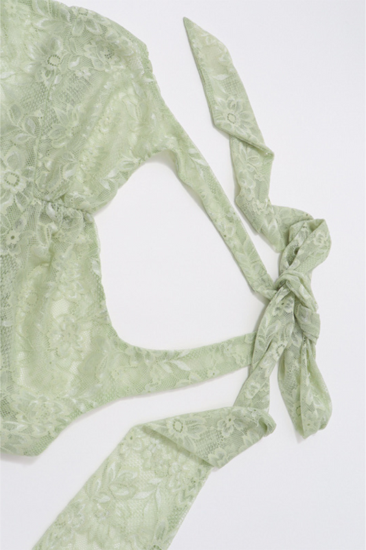 Sheer Charm Ruched Halter Crop Top