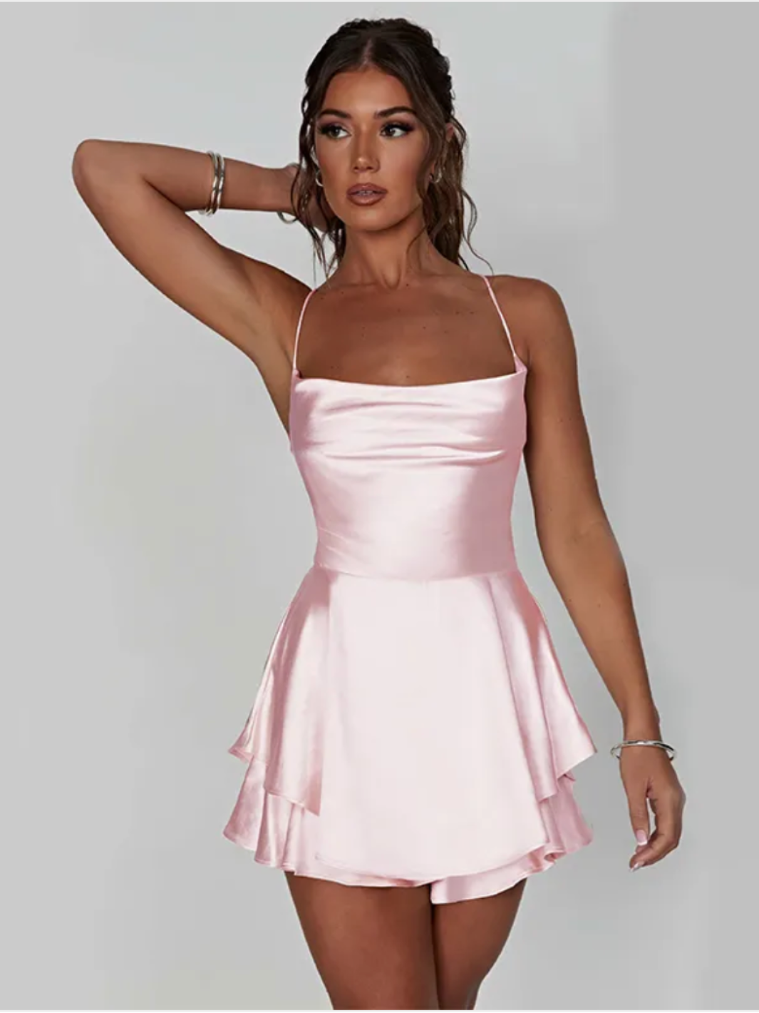 Satin Lace-Up Mini