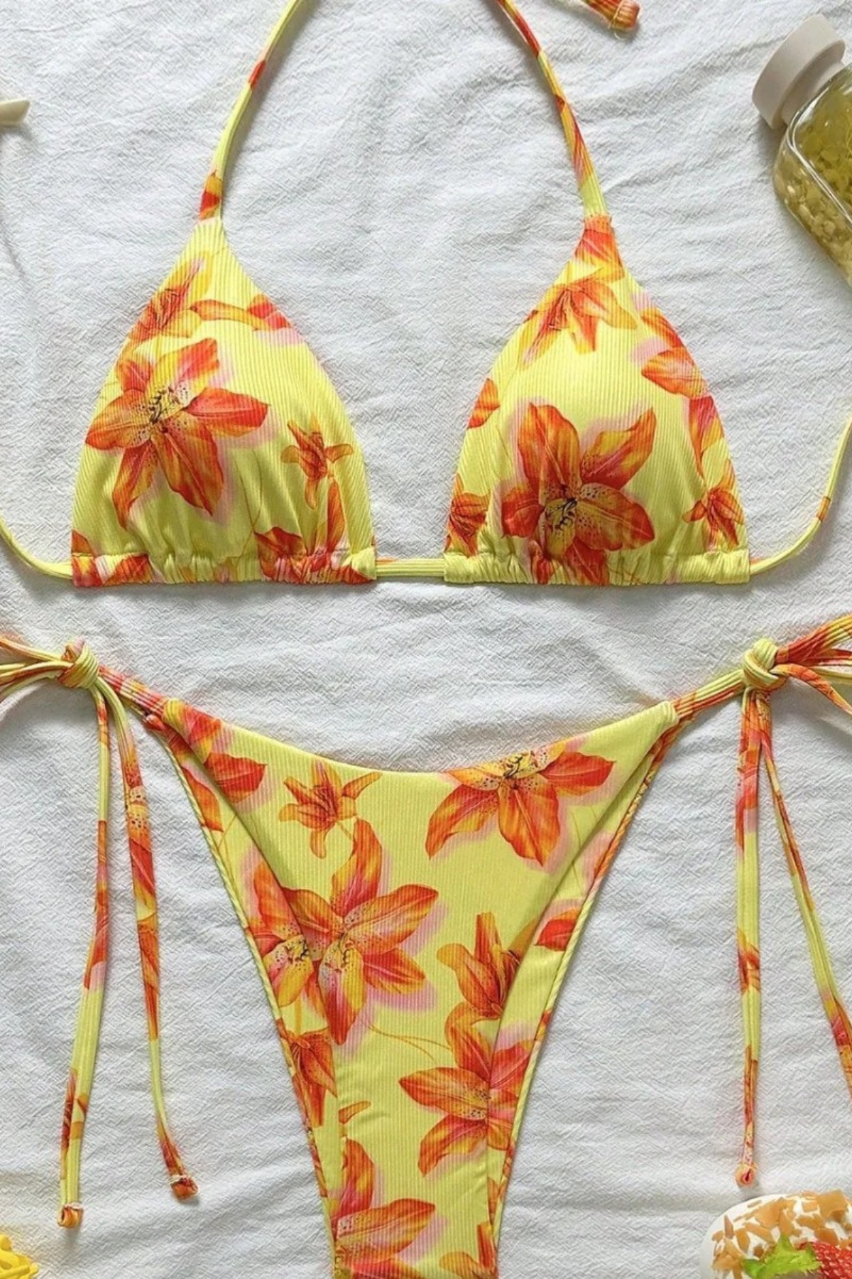 Fresh Floral Halter Bikini Set