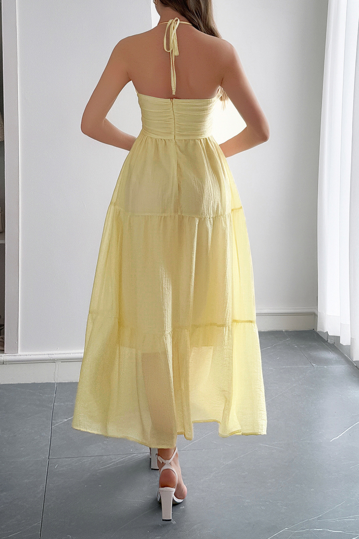 Seaside Halter Vacation Maxi Dress