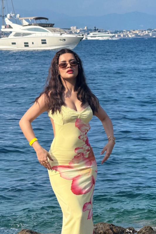 Summer Floral Lace Strap Long Dress